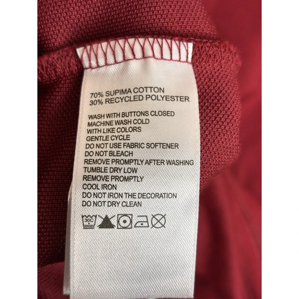 Tommy Bahama Mens Polo Shirt LG Red Solid Short Sleeve Pima Cotton Blend